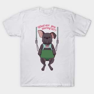 Grumpy Dog On A Swing T-Shirt